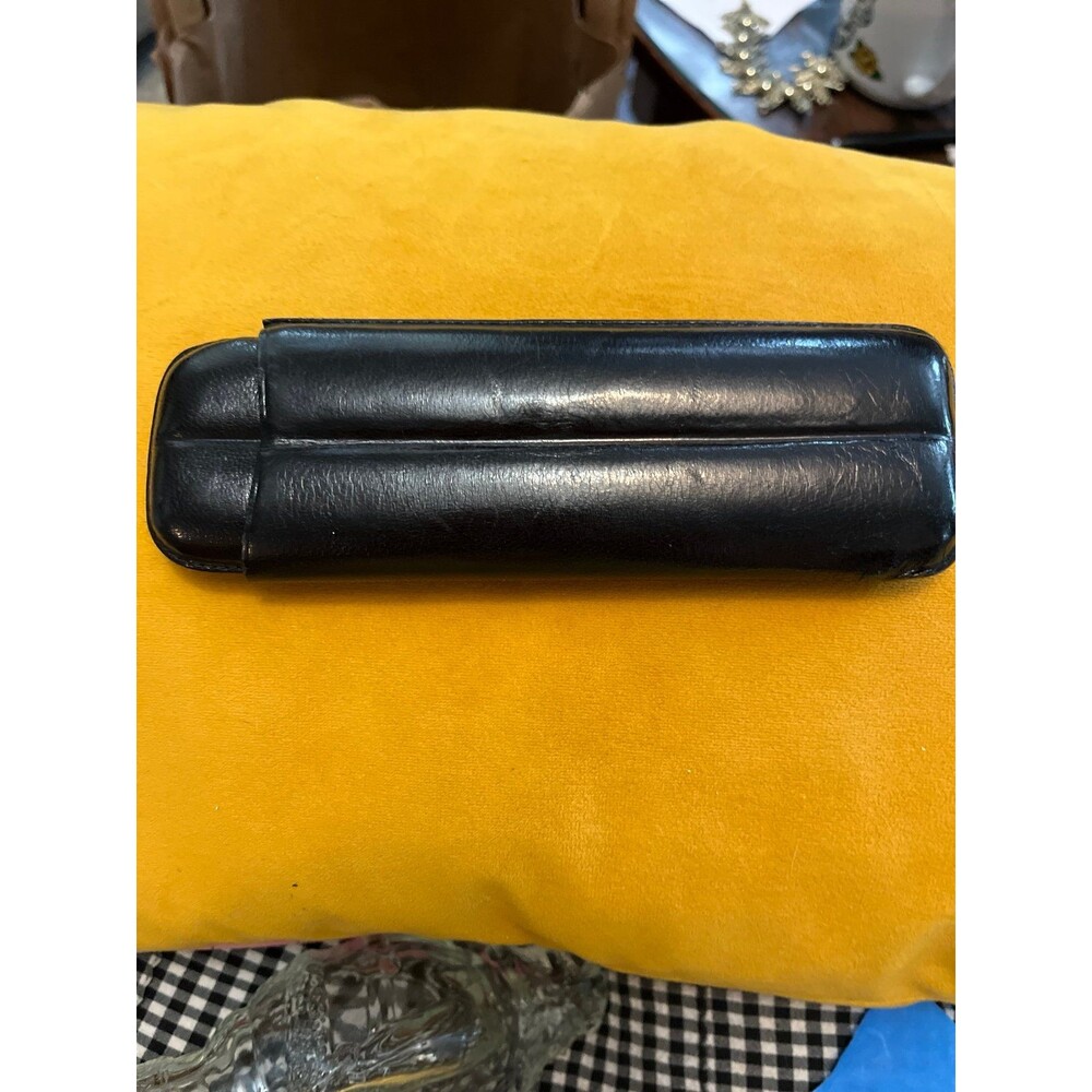 Black Leather 2 Cigar Case Made in Spain Tobacco Smoking Accessories Gift